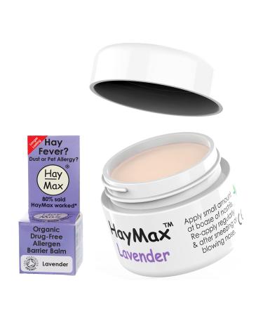 HayMax Allergen Barrier Balm - Lavender 5ml - Organic Natural Non-Drowsy Hay Fever Allergy Relief Balm - Traps Pollen Dust Allergen Particles - Allergy Ease Balm for Adults Kids & Pregnant Women