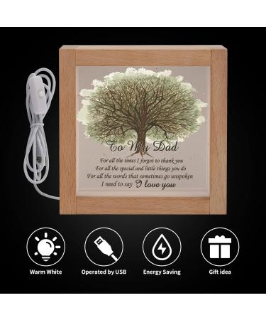 PRSTENLY Dad Birthday Gifts from Daughter Son Christmas Dad Gifts for Men Wood Night Light Gifts for Dad Thanksgiving New Year Gifts for Daddy Father's Day Presents Best Dad Gifts from Kids - Buy Online on GoSupps.com