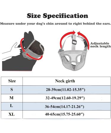 Short Snout Dog Muzzle Mesh Mask-Stop Dog for Biting Barking Chewing Adjustable (L/Grey) L Grey - Buy Online on GoSupps.com