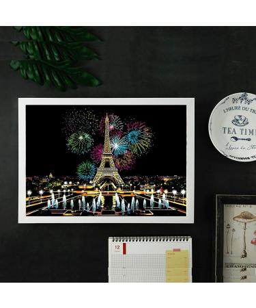 Rainbow Scratch Paper Sketch Pads - DIY Night View Scratchboard for Adults & Teens - Creative Gift Set with 2 Packs, Pen, and Clean Brush - 16 x 11.2 - Paris/Louvre - Buy Online on GoSupps.com