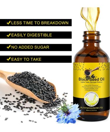 Organic Black Seed Oil - 100% Pure Natural & Cold Pressed Liquid Black Cumin Seed Oilwith Omega 3 6 9 Antioxidant and Thymoquinone for Hair Growth - Buy Online on GoSupps.com