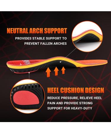 TOPSOLE Orthotic Insoles for Plantar Fasciitis and Arch Support - Red - UK-7 (26.1cm) - Buy Online on GoSupps.com