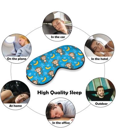 Monkey & Banana Pattern Sleep Mask - Adjustable Blindfold for Light Blocking & Travel - Men's and Women's Night Eye Cover - Buy Online on GoSupps.com
