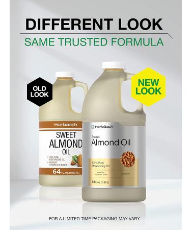 Sweet Almond Oil 64 fl oz - Moisturizing Hair & Skin Oil - Bulk Size Carrier Oil | Vegan & Non-GMO | Horbaach - Buy Online on GoSupps.com