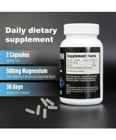 Laicuherb Magnesium Capsules for Bone and Muscle Health, 500 mg Magnesium Supplement, 60 Count, Vegetarian Capsules - Buy Online on GoSupps.com