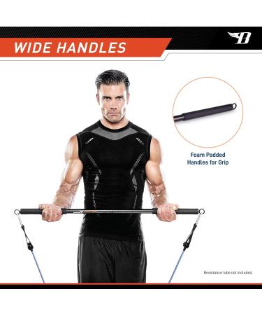 Professional Resistance Exercise Bar Kit - 36" Lightweight with 6 Accessories 20/30/40lb Bands Door Anchor & Straps for Home Training - Buy Online on GoSupps.com