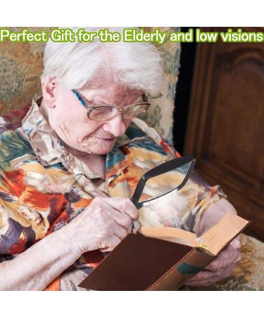 Folding Handheld Magnifying Glass with Light - 3X Large Rectangle Magnifier with Dimmable LED for Seniors and Low Vision - Ideal for Reading, Books, Newspapers - Great Gift for Macular Degeneration - Buy Online on GoSupps.com