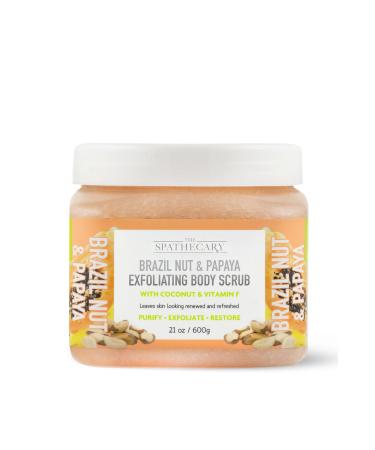 Brazil Nut & Papaya Exfoliating Body Scrub 21 oz Coconut and Vitamin F Purifies and Restores Skin Ultra Nourishing Body Scrub for Women & Men