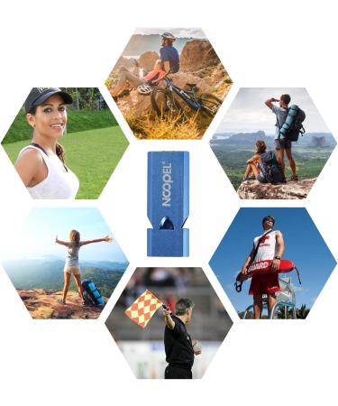 Noopel Emergency Whistle 2 Pack with Lanyard & Keychain for Outdoor Safety - Hiking, Camping, Sports - Three Tubes Survival Whistles in Blue - Buy Online on GoSupps.com