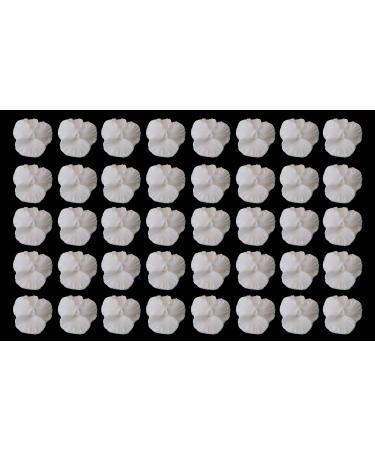 40 x edible 3D 25mm violets viola flowers many colours toppers cake cupcakes decorations (White) - Buy Online on GoSupps.com