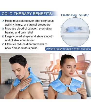 REVIX Large Neck Ice Pack for Pain Relief - Reusable Gel Cold Compress for Neck, Shoulders, Upper Back - Ideal for Rotator Cuff Injuries, Swelling - Soft Plush Lining - Skyblue - Buy Online on GoSupps.com