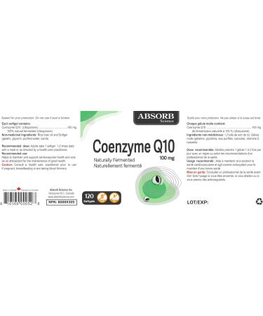 Absorb Science: Coenzyme Q10 (100 mg CoQ10) - 120 Gel Capsules - Buy Online on GoSupps.com