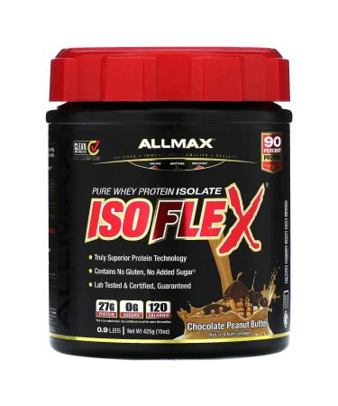 Allmax ISOFLEX Whey Protein Isolate Chocolate Peanut Butter - 0.9 lb - 27 Grams of Protein Per Scoop - Zero Fat & Sugar - 99% Lactose Free - Gluten Free & Soy Free - Approx. 15 Servings