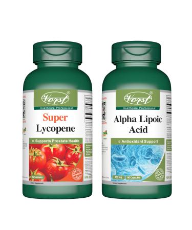 VORST Premium Lycopene 60 Capsules & Alpha Lipoic Acid 300mg 90 Capsules (Combo Bundle 2 Bottles)