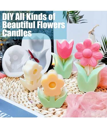 THCHZL 4 Pcs Lucky Flower DIY Candle Making Molds - Summer Father's Day/Graduation Gifts | 3D Silicone Molds for Easy Demolding - Buy Online on GoSupps.com