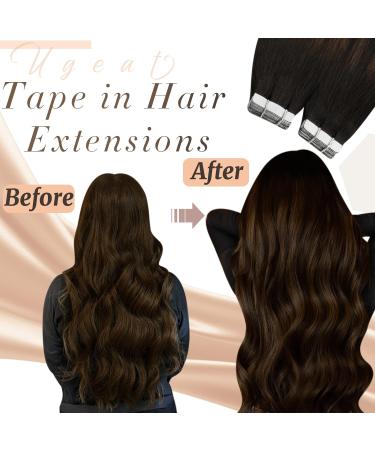 Ugeat Real Hair Extensions Tape - Brown & Chestnut Balayage Remy Hair 20 Pieces 40cm 50g #2/6/2 - Premium Adhesive Extensions for International Shipping - Buy Online on GoSupps.com