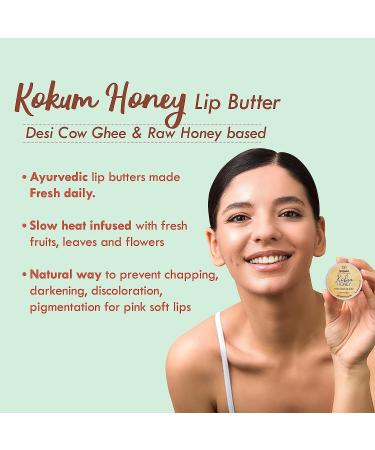 Kokum Honey Lip Butter with Ghee | Lip Lightening & Hydration | 10g - Dry & Chapped Lips Relief - Buy Online on GoSupps.com