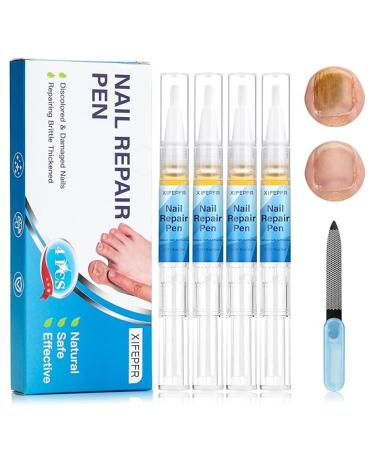 XIFEPFR Toenail Repair Pen enail Fingernail Nail Repair Pen with Nail File for Thick Broken Discolored Nails Restoring Healthy Strong Nails - 4PCS 