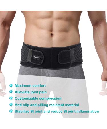 Backtour SI Belt Sacroiliac Hip Brace for Women and Men - Adjustable Lower Back Support Brace for Hip Pain - Breathable Anti-Slip SI Joint Hip Belt - Fits Hip Size 26-32 Petite - Buy Online on GoSupps.com