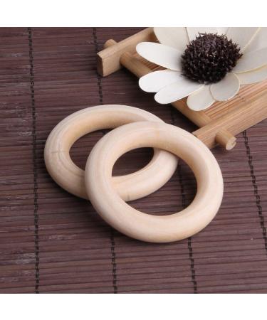 5 Pack Natural Wooden Baby Teething Rings - 55mm DIY Necklace & Bracelet for Tinkering & Easter Decor - Buy Online on GoSupps.com