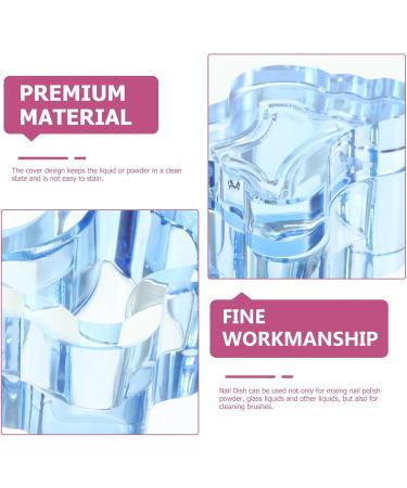 Beavorty Glass Crystal Dappen Dish with Lid Bowl Cup Nail Dappen Cup Nail Art Dappen Bowl Jewelry Bowl Manicure Brush Pen Tools Holder for Acrylic Liquid Powder Nail Blue - Buy Online on GoSupps.com