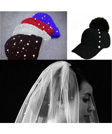 AKOAK 100 Set 6.0mm Pearl Rivet Half Hole Studs for DIY Accessories - Perfect for Hats, Shoes, Clothes, Bags, Skirts, and Bridal Veils - Buy Online on GoSupps.com