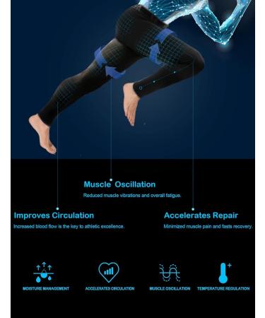 HOPLYNN Men's Winter Compression Pants 4 Pack - Running Baselayer Tights for Workout, Sports, Yoga - Black, Grey, Blue - Large - Buy Online on GoSupps.com