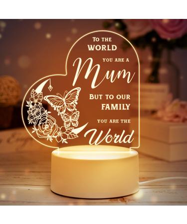 Christmas Gifts for Mum Mum Birthday Gifts Engraved Acrylic Night Light Mum Gifts from Daughter Special Gifts for Mum Birthday Gifts for Mum Step Mum Mum Presents LED Light Mum Gifts Night Light 2
