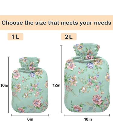 Naanle Vintage Flower Hot Water Bottle | 1L Transparent Heat Bottle for Back Pain Relief & Cold Therapy - Comfort for Hands & Feet - Buy Online on GoSupps.com
