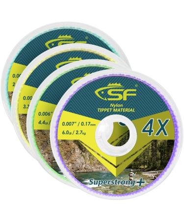 SF Clear Nylon Tippet Line Set with Holder - Trout Fly Fishing Leaders in 0X-7X - 4 Pieces/30M - Buy Online on GoSupps.com