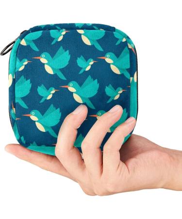 Menstrual Bag with Zipper for Women - Hummingbird Pattern | Ladies Napkin & Tampons Storage Solution - Buy Online on GoSupps.com