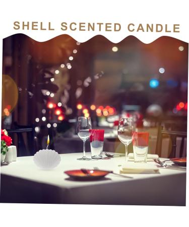 Buy Hand Poured Shell Candle | Long Burning Scented Bubble Candle for Home Decor - 1pc White Pearl Fragrance - Buy Online on GoSupps.com