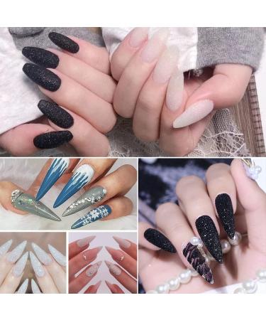 6 Jars Nail Glitter Powder Black White Silver Dust French Nail Sugar Glitter for Manicure Decorations - DIY Crafts - Buy Online on GoSupps.com