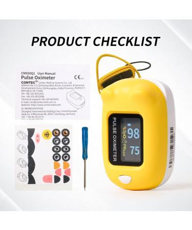 Buy CONTEC Fingertip Pulse Oximeter - Blood Oxygen Saturation Monitor for Small Fingers | Accurate PR Value & Waveform | Includes Lanyard - Fast International Shipping - Buy Online on GoSupps.com