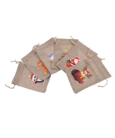 ORFOFE 1 Set Christmas Bags Holiday Bags Christmas Candy Bag Burlap Bag Pouch Snack Bag