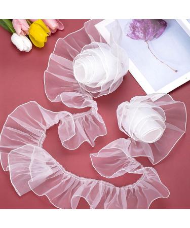ANCIRS 3 Yards Organza Ruffled Lace Trim for Dress Decoration - White - Buy Online on GoSupps.com