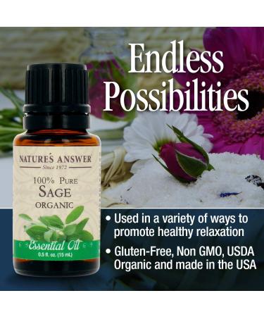 USDA Organic Sage Essential Oil - 100% Pure Aromatherapy for Diffusers | 0.5 fl oz Made in USA - Buy Online on GoSupps.com