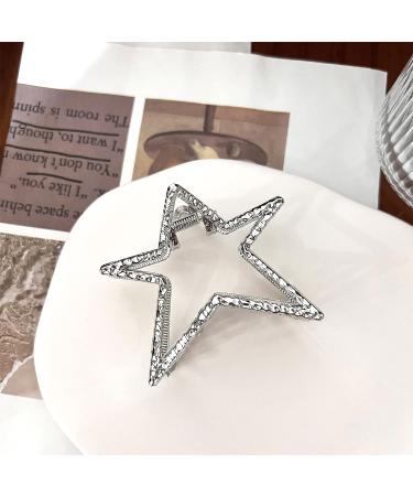 Silver Star Metal Hair Claw Clip - Stylish Hair Barrette for Women and Girls - Buy Online on GoSupps.com
