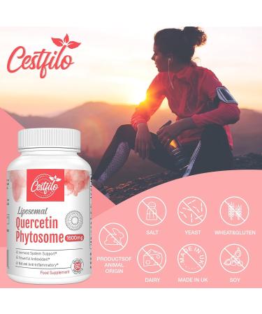 Liposomal Quercetin Phytosome 1600 mg Capsules with Bromelain & Vitamin C | Antioxidant Supplement (60 Count Pack of 4) - Buy Online Fast International Shipping! - Buy Online on GoSupps.com