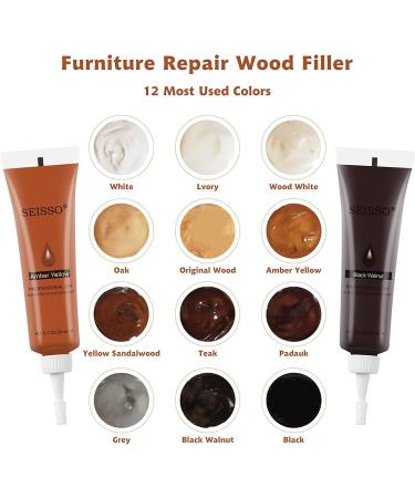 SEISSO Furniture Repair Kit - 42-Piece Wood Fillers Scratch Repair Markers & Wax Sticks - Perfect for Scratches Stains Cabinets & Floors - 12 + 8 + 8 Colors - Buy Online on GoSupps.com