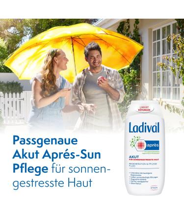 Ladival Acute Apr s Calming Fluid - Cooling After Sun Lotion for Skin Regeneration | 200ml - Soothing Relief After Sun Exposure - Buy Online on GoSupps.com