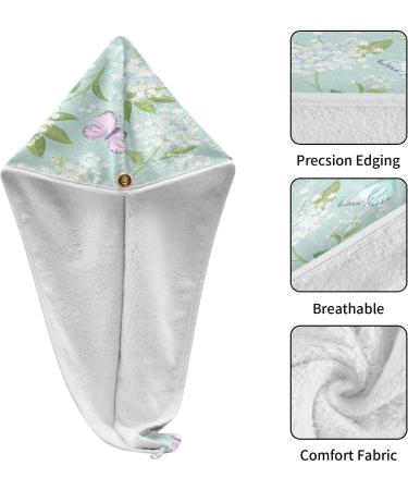 Butterflies Dry Hair Cap - 2 Piece Quick Dry Towel Set with Button Headband | Super Absorbent & Soft Comfort for All Hair Types - Buy Online on GoSupps.com