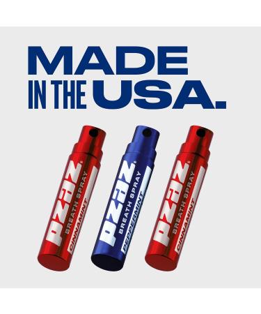 Pzaz Breath Spray for Bad Breath with Caffeine Vitamin B12 Electrolytes - Sugar-Free Alcohol Free Healthy Energy Oral Care Mouth Spray - Cinnamint 1-Pack - Buy Online on GoSupps.com