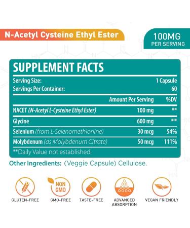 Lipmaxmall N-Acetyl Cysteine Ethyl Ester Nacet 60 Capsules - Pack of 5 | Powerful Antioxidant Supplement - Buy Online on GoSupps.com