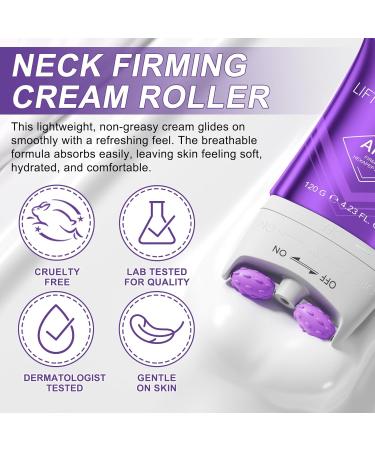 ZIXAOK AH-8 Firming Neck Cream for Crepey Skin Body Care Comfort Neck Firming Cream with Roller Moisturizing Tightening Lotions Cosmetic Skin Care Skin Repair for Women - Buy Online on GoSupps.com