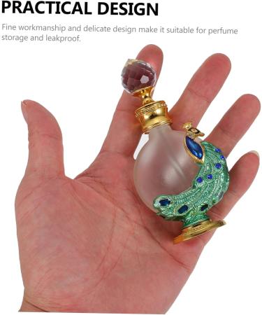 SOESFOUFU 1pc Peacock Essential Oil Bottle Home Perfume Bottle Glass Perfume Bottle Perfume Dropper Bottle Women Perfume Bottle Liquid Holder Liquid Bottle Glass Empty Holder 10.50X3.10X2.20CM Green - Buy Online on GoSupps.com