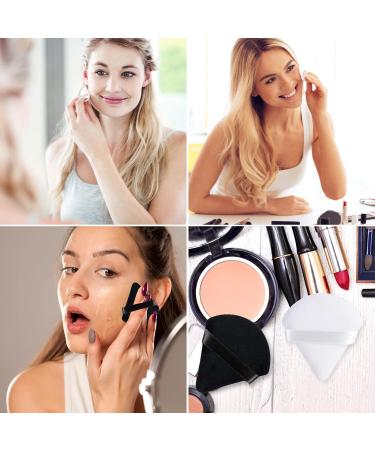 Sularpek 4 Pcs Triangle Powder Puff Set - Reusable Makeup Sponges for Loose Powder, Foundation - Black and White - Wet/Dry Application - Buy Online on GoSupps.com