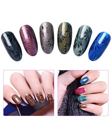 Nail Magnet Stick Set - 5 Piece Double Head Floral Design Magnet Pen & Strong Pencil for DIY 3D Cat Eye & Gel Nail Art Accessories - Buy Online on GoSupps.com