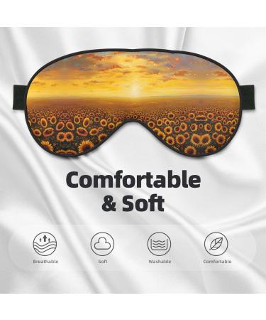SSIMOO Sunflower Field Sunset Eye Mask | Ultra-Soft Light-Blocking for Restful Sleep - International Shipping Available - Buy Online on GoSupps.com