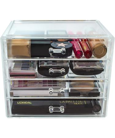 Clear Acrylic Makeup Organizer - Stylish Storage Display for Vanity & Bathroom (4 Medium Drawers) - Buy Online on GoSupps.com